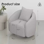 Drehbarer Akzentsessel, drehbarer Fass-Sessel mit Rückenkissen, Massivholzrahmen, Teddy-Polstersessel für Wohnzimmer, Schlafzimmer, Büro