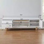 70-Zoll-TV-Ständer für 80-Zoll- und kleinere Fernseher, minimalistischer TV-Konsolentisch mit Schubladen, Medien- und Unterhaltungszentrum für Wohn- und Schlafzimmer