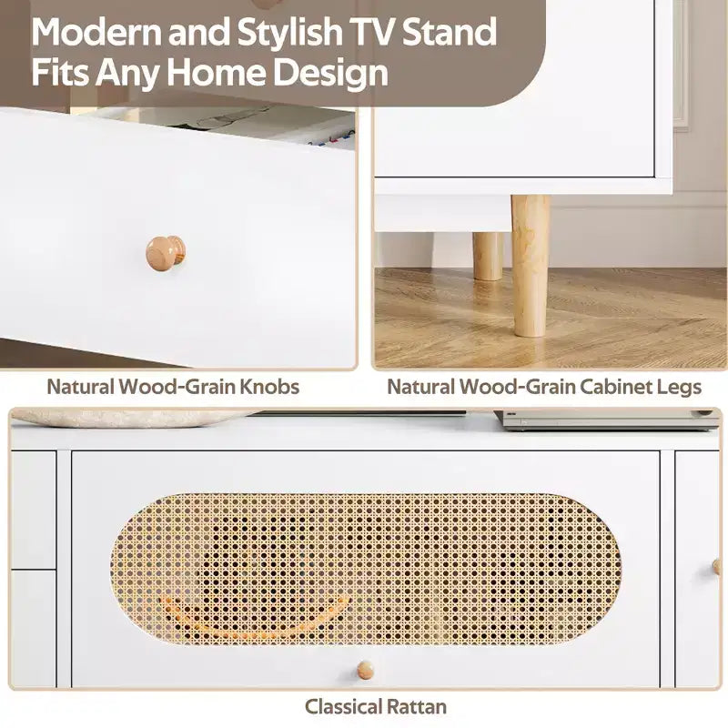 70-Zoll-TV-Ständer für 80-Zoll- und kleinere Fernseher, minimalistischer TV-Konsolentisch mit Schubladen, Medien- und Unterhaltungszentrum für Wohn- und Schlafzimmer