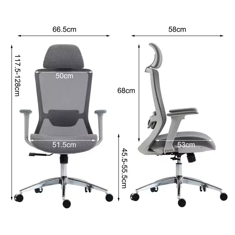 Ergonomischer Bürostuhl mit Netzrückenlehne, 120° Neigungsfunktion & 360° drehbar, PC-Stuhl mit Nylonfuß und Rollen, Höhenverstellbar
