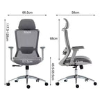 Ergonomischer Bürostuhl mit Netzrückenlehne, 120° Neigungsfunktion & 360° drehbar, PC-Stuhl mit Nylonfuß und Rollen, Höhenverstellbar