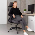 Ergonomischer Bürostuhl mit Netzrückenlehne, 120° Neigungsfunktion & 360° drehbar, PC-Stuhl mit Nylonfuß und Rollen, Höhenverstellbar