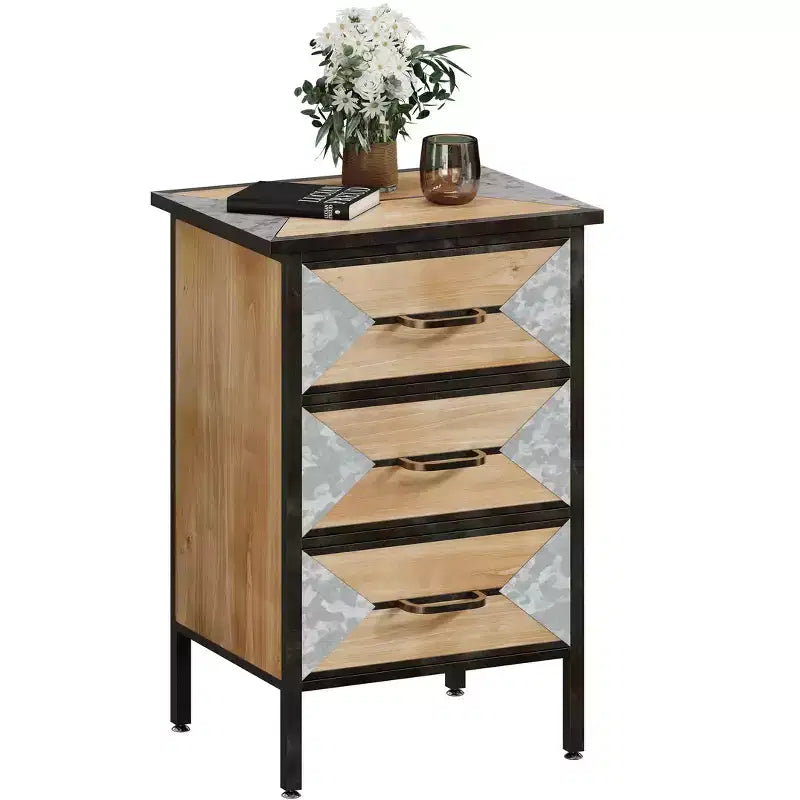 Moderner Holzschrank mit 3 Schubladen, freistehender Konsolentisch, vielseitiger Organizer für Eingangsbereich, Schlafzimmer, Flur und mehr