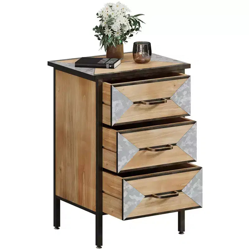 Moderner Holzschrank mit 3 Schubladen, freistehender Konsolentisch, vielseitiger Organizer für Eingangsbereich, Schlafzimmer, Flur und mehr