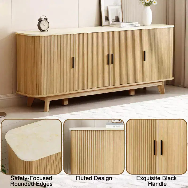 Buffetschrank mit Aufbewahrungsschrank, Besteckschrank mit verstellbaren Einlegeböden, geeignet für Wohnzimmer
