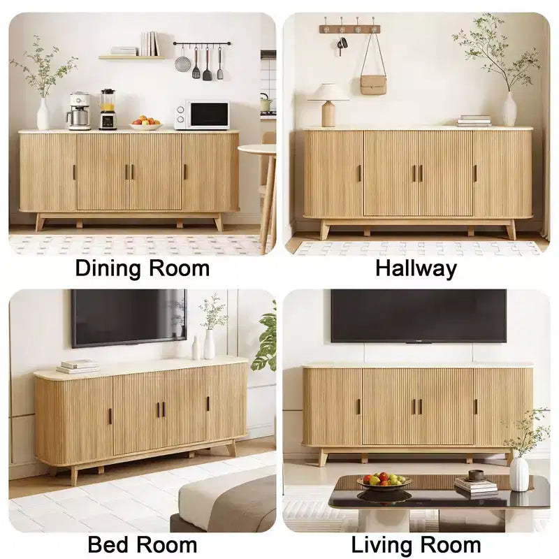 Buffetschrank mit Aufbewahrungsschrank, Besteckschrank mit verstellbaren Einlegeböden, geeignet für Wohnzimmer
