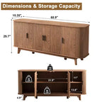 Buffetschrank mit Aufbewahrungsschrank, Besteckschrank mit verstellbaren Einlegeböden, geeignet für Wohnzimmer