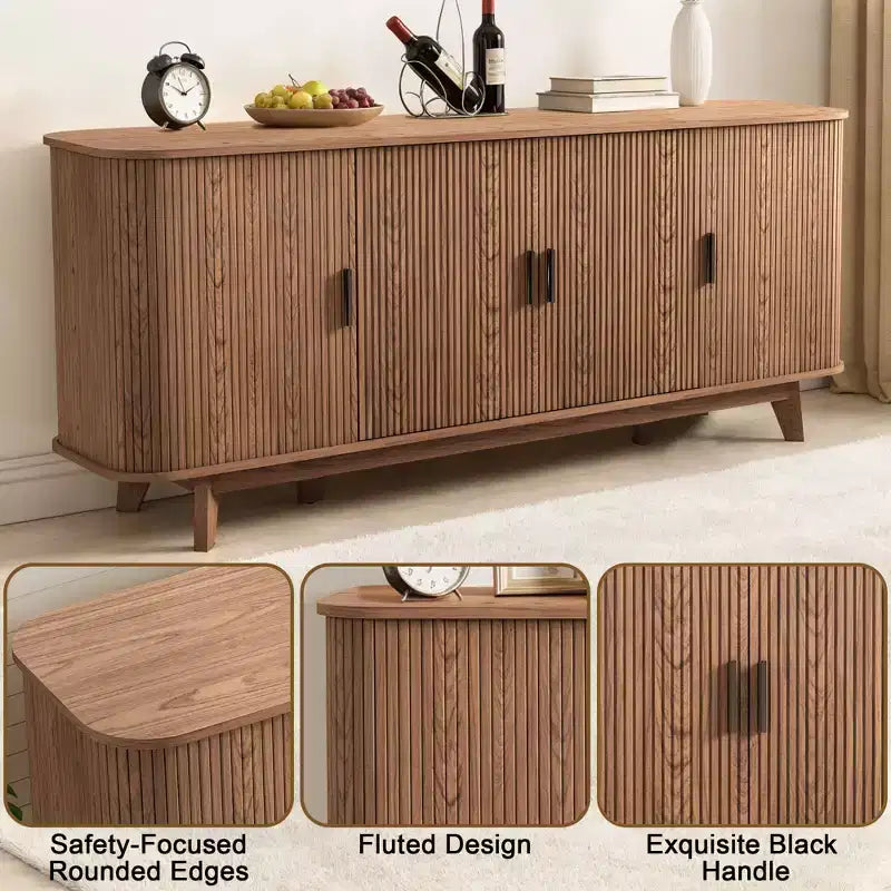 Buffetschrank mit Aufbewahrungsschrank, Besteckschrank mit verstellbaren Einlegeböden, geeignet für Wohnzimmer
