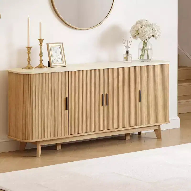Buffetschrank mit Aufbewahrungsschrank, Besteckschrank mit verstellbaren Einlegeböden, geeignet für Wohnzimmer