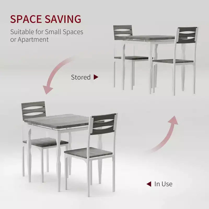 Esstisch für 2 Personen - Esstisch und Stühle mit Spiral-Metallbeinen, platzsparendes Design für kleine Küchen, Apartments