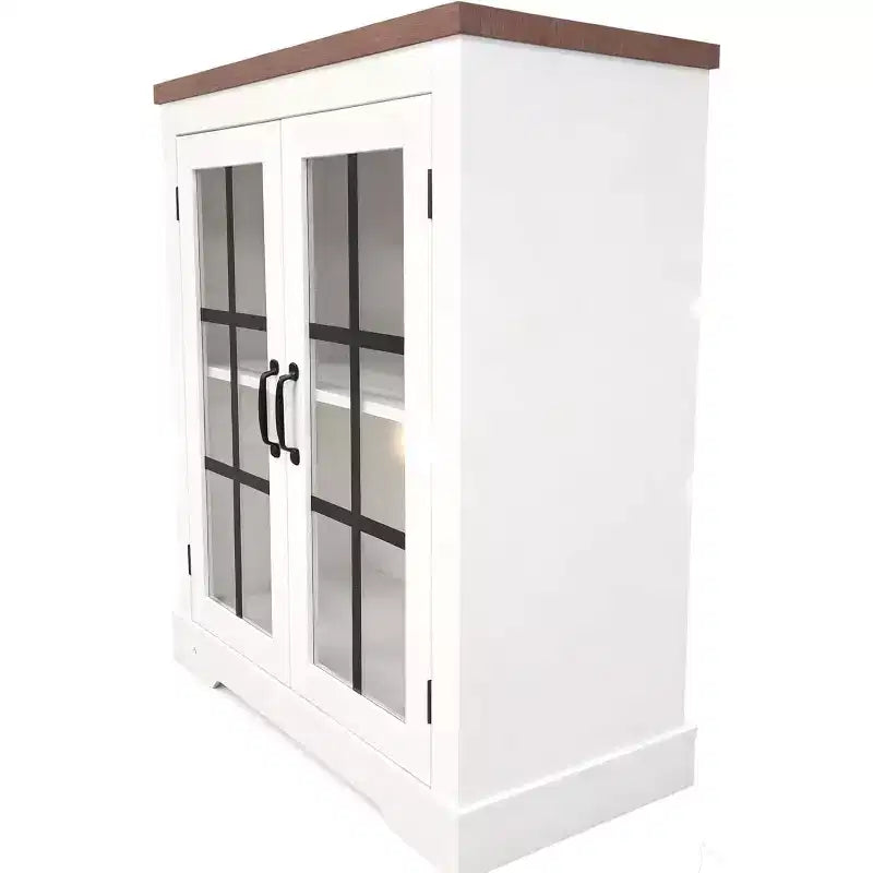 Anrichte mit Glastüren, eingebauter Steckdose, Sideboard für die Küche/Speisekammer