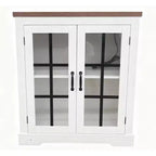 Anrichte mit Glastüren, eingebauter Steckdose, Sideboard für die Küche/Speisekammer
