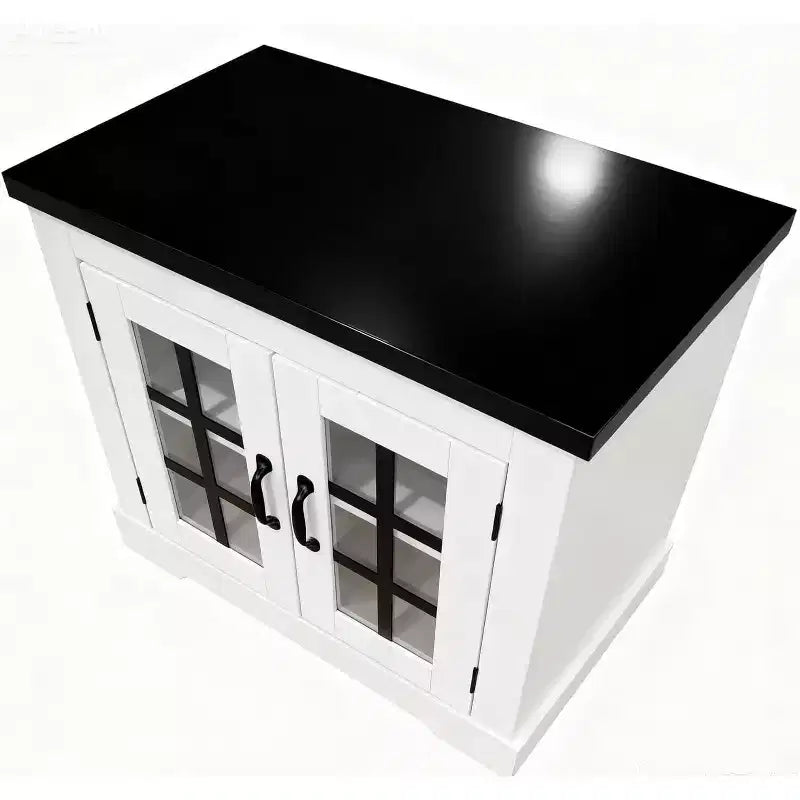 Anrichte mit Glastüren, eingebauter Steckdose, Sideboard für die Küche/Speisekammer