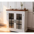 Anrichte mit Glastüren, eingebauter Steckdose, Sideboard für die Küche/Speisekammer