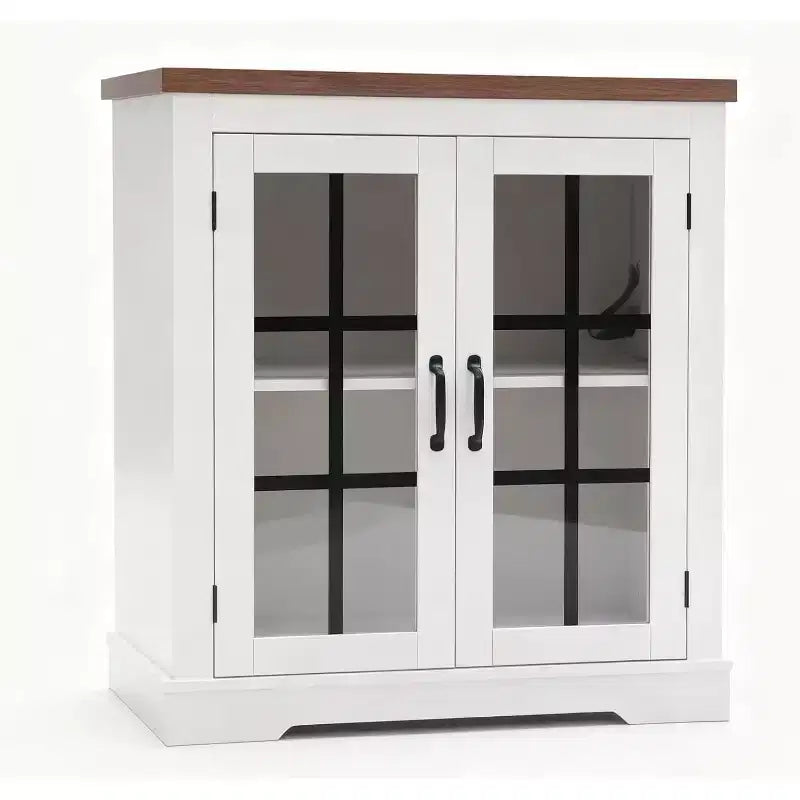 Anrichte mit Glastüren, eingebauter Steckdose, Sideboard für die Küche/Speisekammer