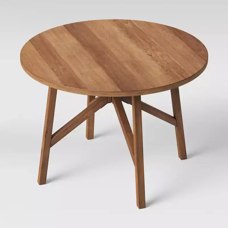 42 Clarksburg Esstisch, rund, aus Holz mit gekreuzten Beinen