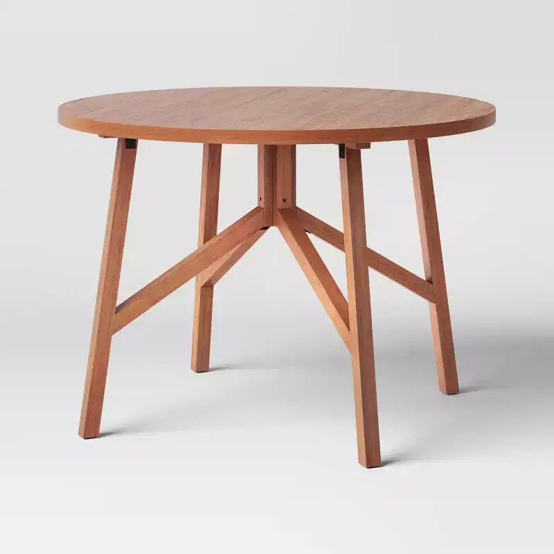 42 Clarksburg Esstisch, rund, aus Holz mit gekreuzten Beinen