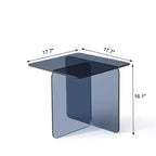 Nachttisch aus gehärtetem Rauchglas, moderner grauer Beistelltisch für Schlafzimmer und Wohnzimmer