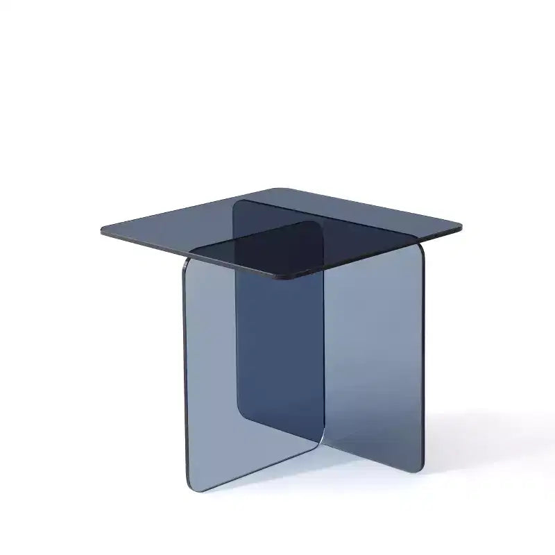 Nachttisch aus gehärtetem Rauchglas, moderner grauer Beistelltisch für Schlafzimmer und Wohnzimmer