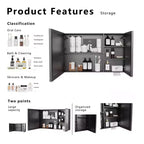 35 Zoll B x 24 Zoll H Aluminium-Medizinschrank mit Spiegel und Beleuchtung, Antibeschlag, Einfache Installation