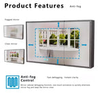 35 Zoll B x 24 Zoll H Aluminium-Medizinschrank mit Spiegel und Beleuchtung, Antibeschlag, Einfache Installation