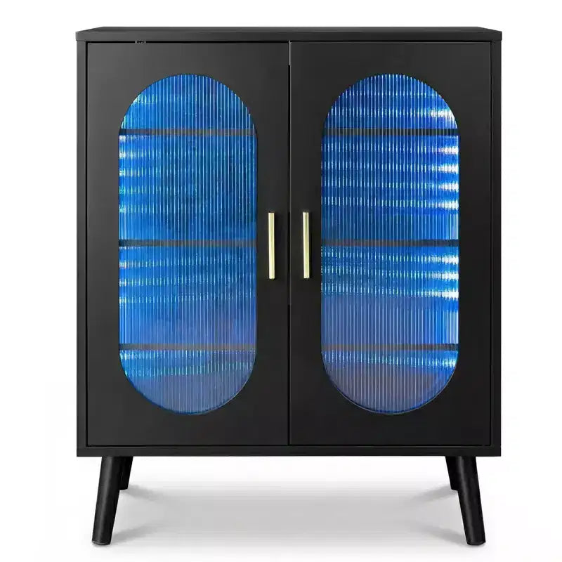 2-türiger Schuhschrank mit Solarmodul, erhöhter Bauweise, USB, 7 Farben LED, 4 Ablagen, 68 cm B