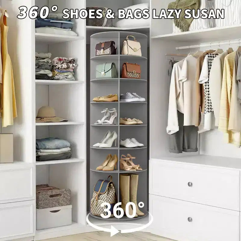 7-stufiger 360° drehbarer WPC Schuhschrank 72,4 Höhe