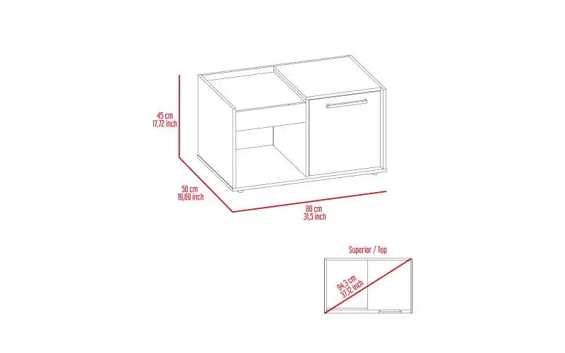 Dieses Samt-Couchtisch, ein offenes Regal, ein einflügeliger Schrank, ist sowohl stilvoll als auch funktional und dient als kompakter Nachttisch, der hilft, Ordnung zu halten.
