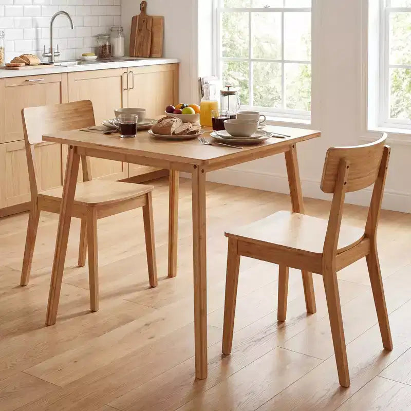 27,5 Zoll großer quadratischer Esstisch aus Bambus für 2-4 Personen, Esstisch für das Esszimmer