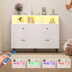 47.2 Kaffeebar-Schrank mit Steckdosen, Buffet-Sideboard mit 2 Schubladen, 4 Türen & Regalen