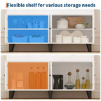 47.2 Kaffeebar-Schrank mit Steckdosen, Buffet-Sideboard mit 2 Schubladen, 4 Türen & Regalen