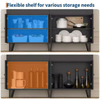 47.2 Kaffeebar-Schrank mit Steckdosen, Buffet-Sideboard mit 2 Schubladen, 4 Türen & Regalen