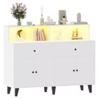 47.2 Kaffeebar-Schrank mit Steckdosen, Buffet-Sideboard mit 2 Schubladen, 4 Türen & Regalen