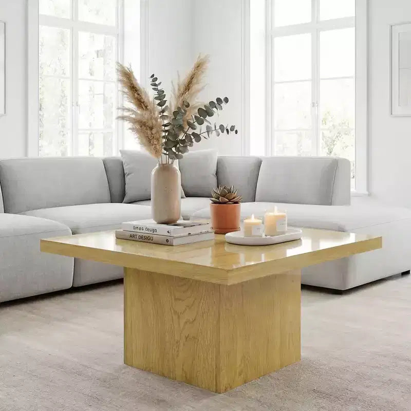 Quadratischer Couchtisch, Beistelltisch mit 4 cm dicker Tischplatte, 80x80 cm