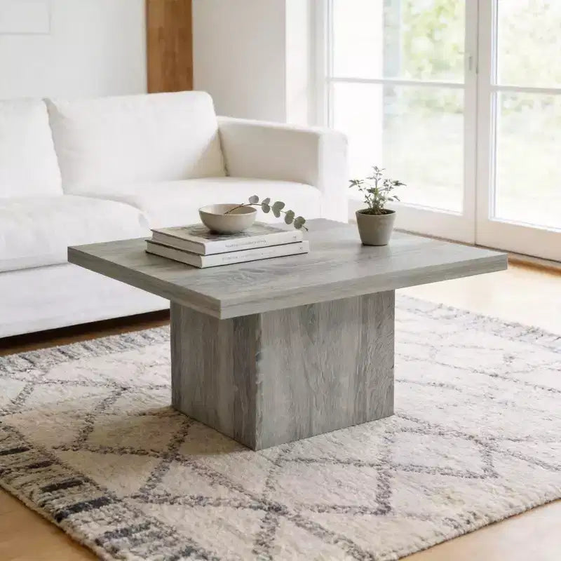Quadratischer Couchtisch, Beistelltisch mit 4 cm dicker Tischplatte, 80x80 cm