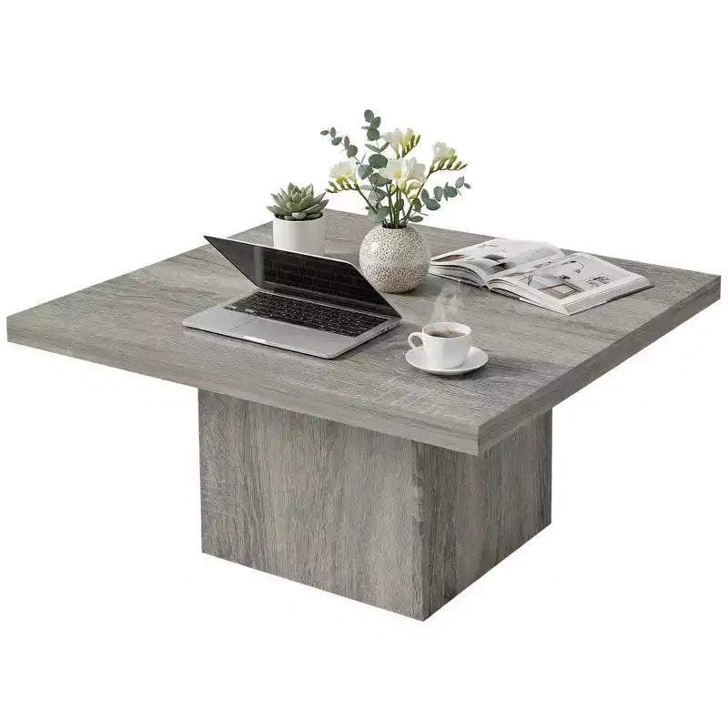 Quadratischer Couchtisch, Beistelltisch mit 4 cm dicker Tischplatte, 80x80 cm