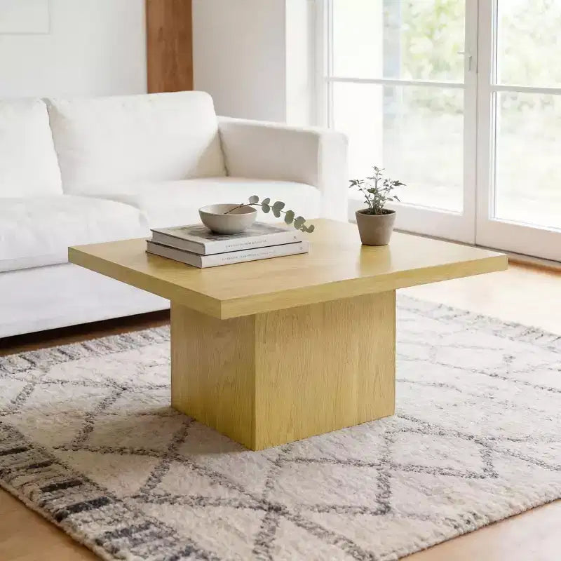 Quadratischer Couchtisch, Beistelltisch mit 4 cm dicker Tischplatte, 80x80 cm