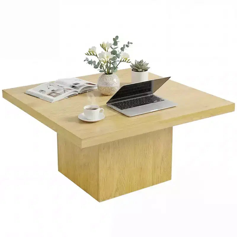 Quadratischer Couchtisch, Beistelltisch mit 4 cm dicker Tischplatte, 80x80 cm