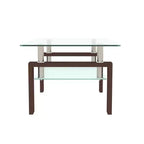 Rechteckiger Couchtisch aus Glas, Klarer Couchtisch, Moderne Beistell-Mittel-Tische für das Wohnzimmer, Wohnzimmermöbel
