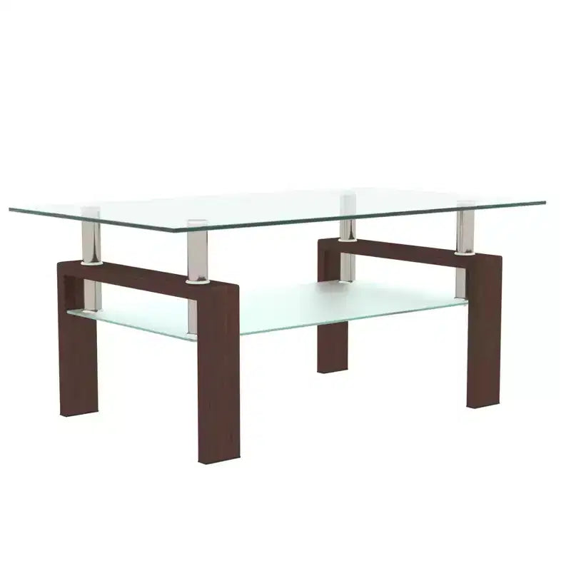 Rechteckiger Couchtisch aus Glas, Klarer Couchtisch, Moderne Beistell-Mittel-Tische für das Wohnzimmer, Wohnzimmermöbel