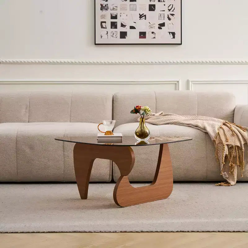 Century Moderner Holztisch Kleiner Couchtisch im Landhausstil für Wohnzimmer, Braun