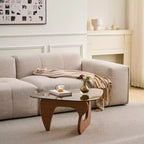 Century Moderner Holztisch Kleiner Couchtisch im Landhausstil für Wohnzimmer, Braun